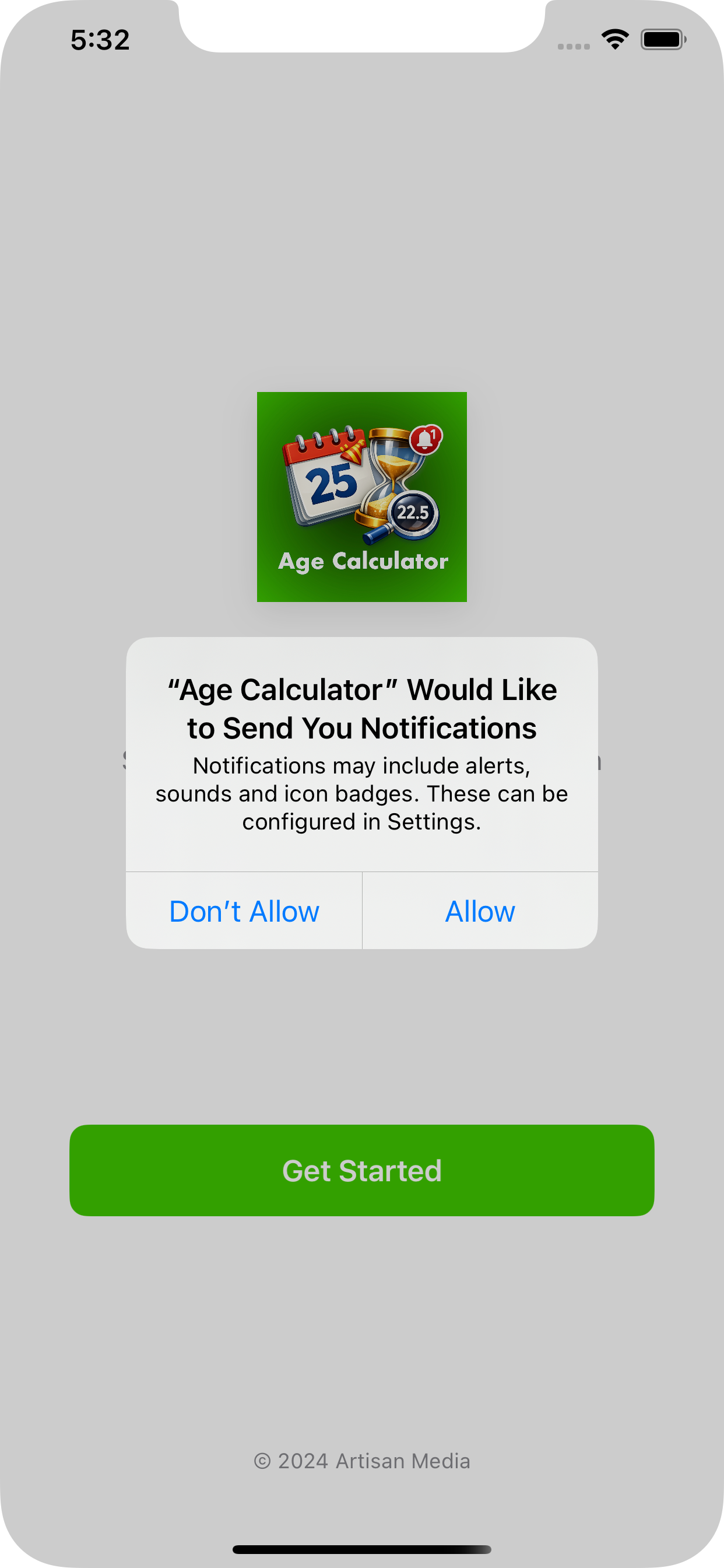Age Calculator notifications