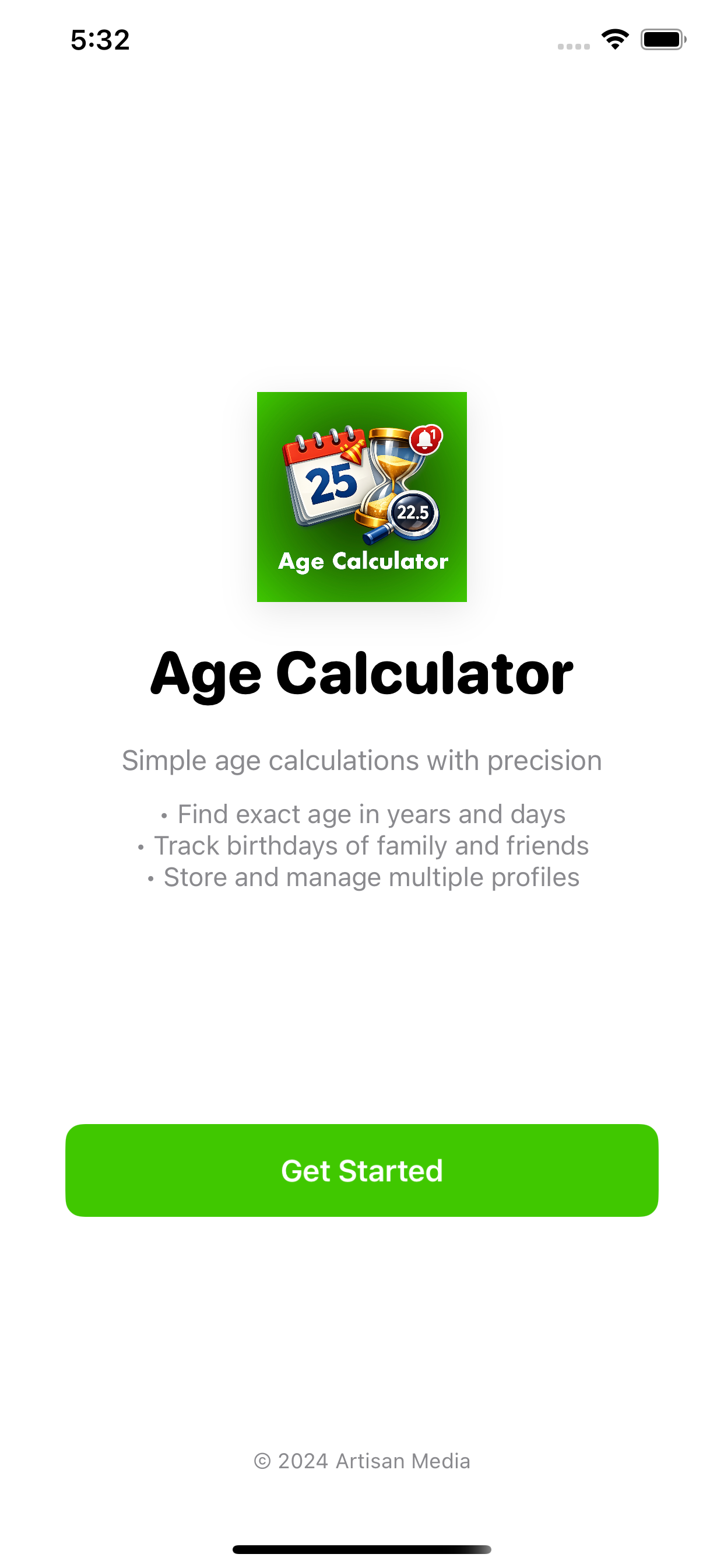 Age Calculator splash screen