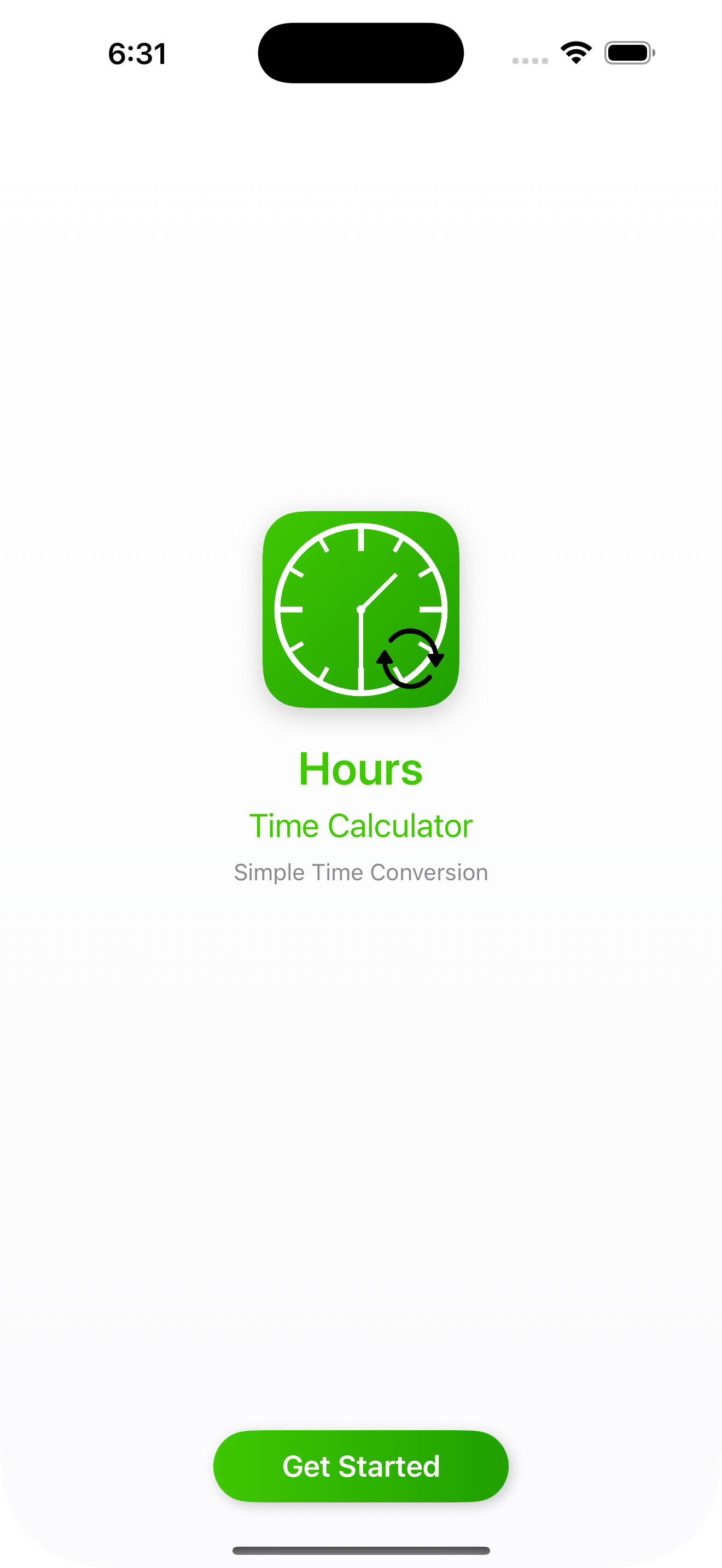 Hours home screen