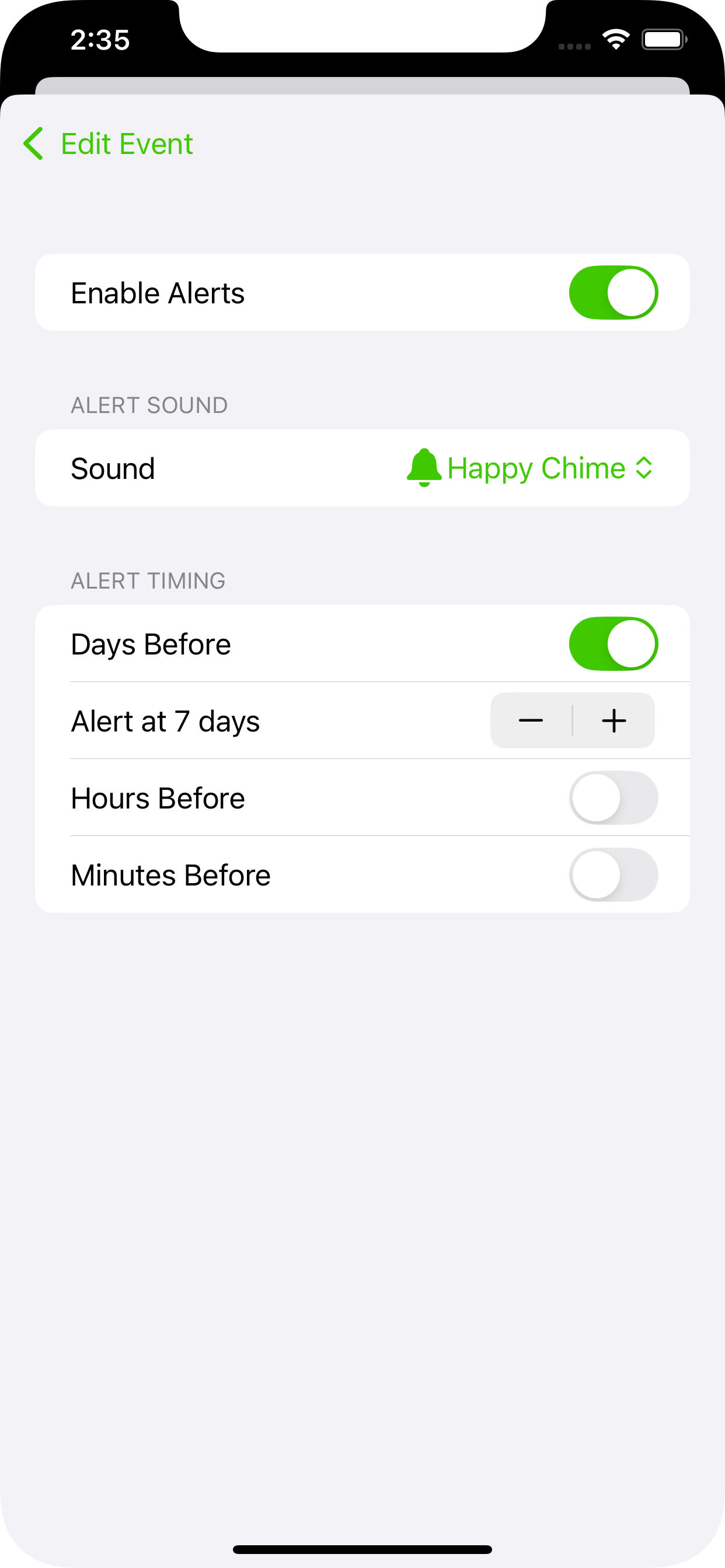 MyCountdowns alerts