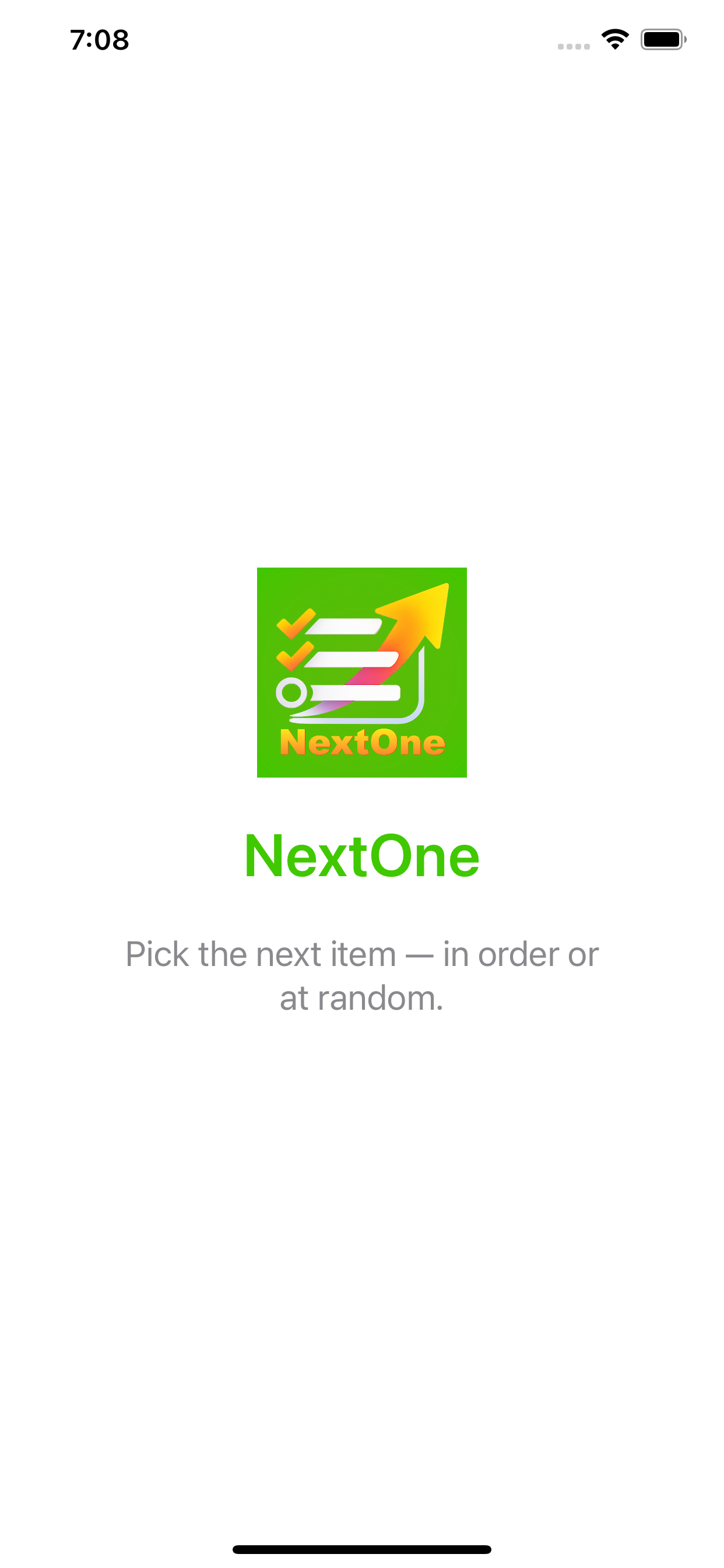 NextOne splash screen
