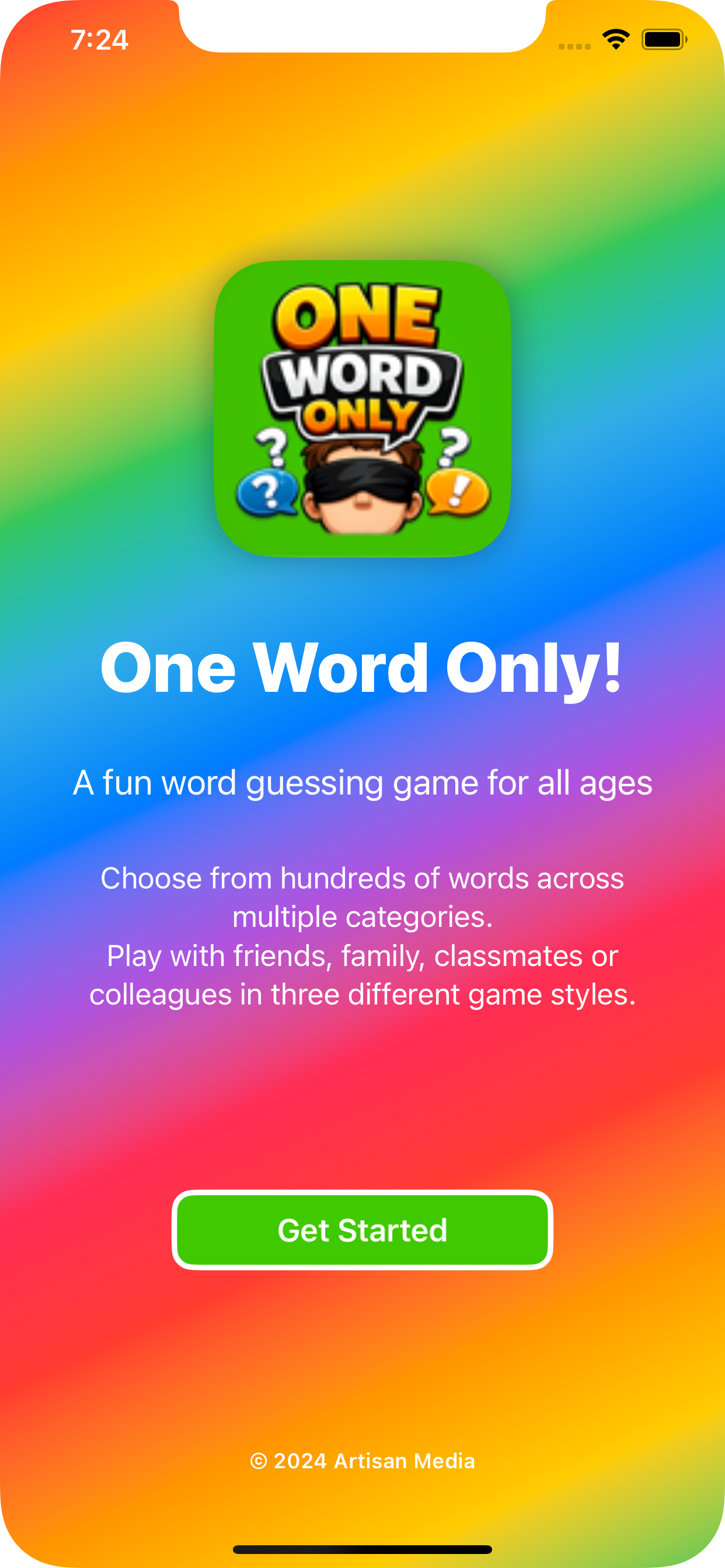 One Word Only splash screen