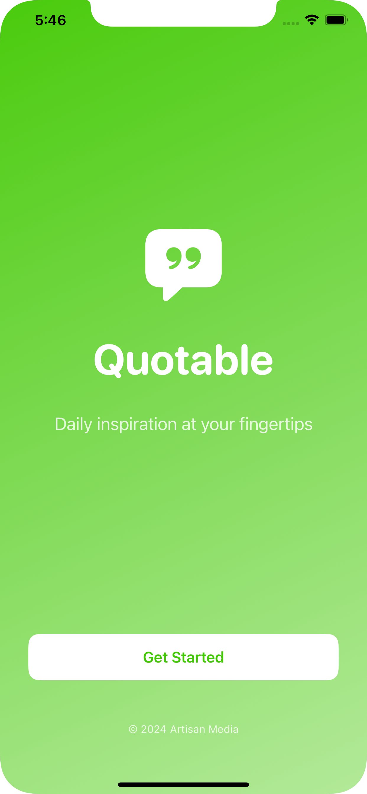 Quotable splash screen