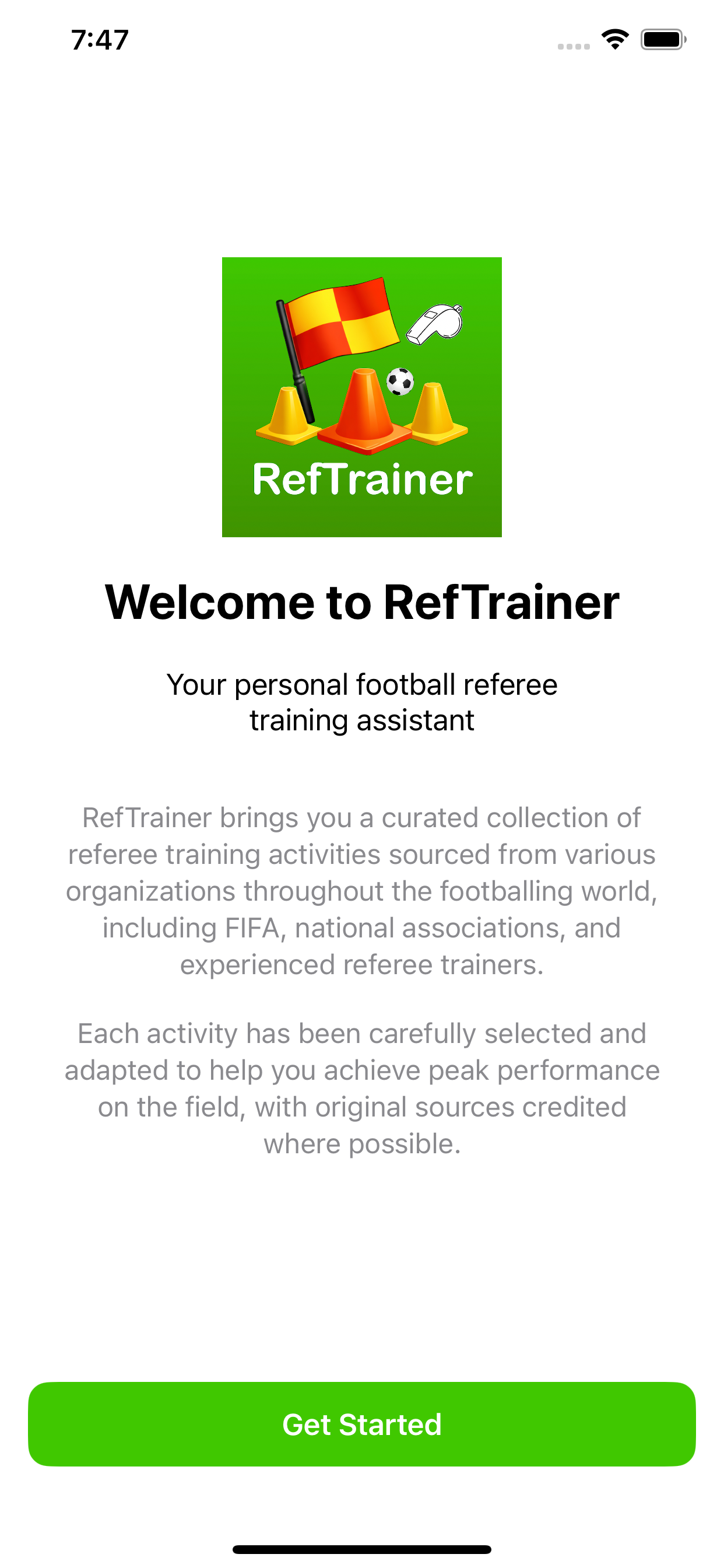 RefTrainer splash screen